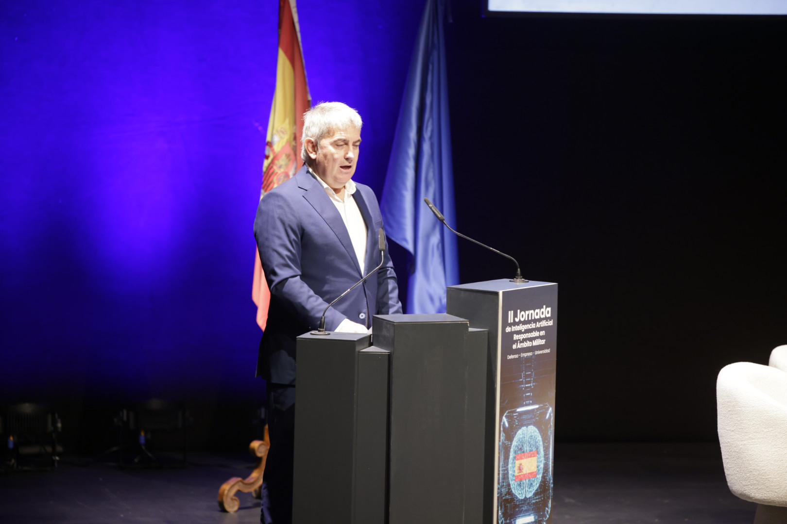 Alcalde de Soria, Javier Antón, durante la inauguración